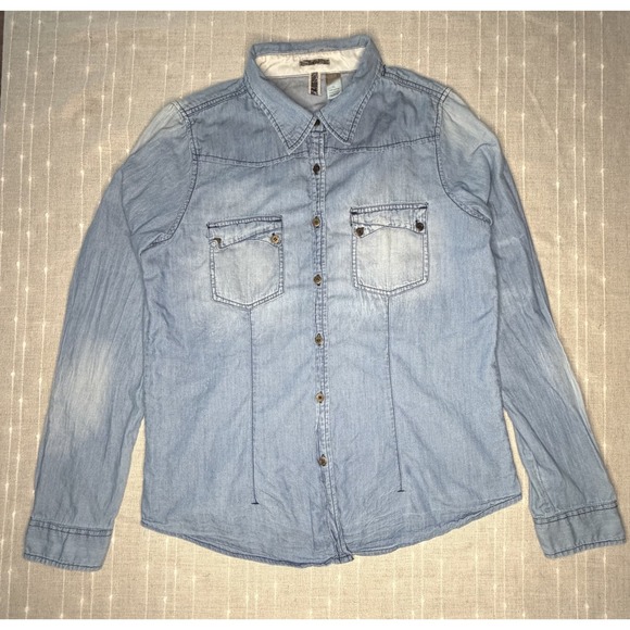 Buckle Tops - Buckle BKE Womens Light Wash Denim Western XL